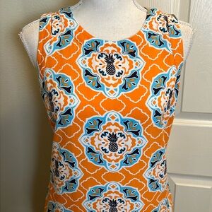 Crown & Ivy Sleeveless Pineapple Print Midi Dress